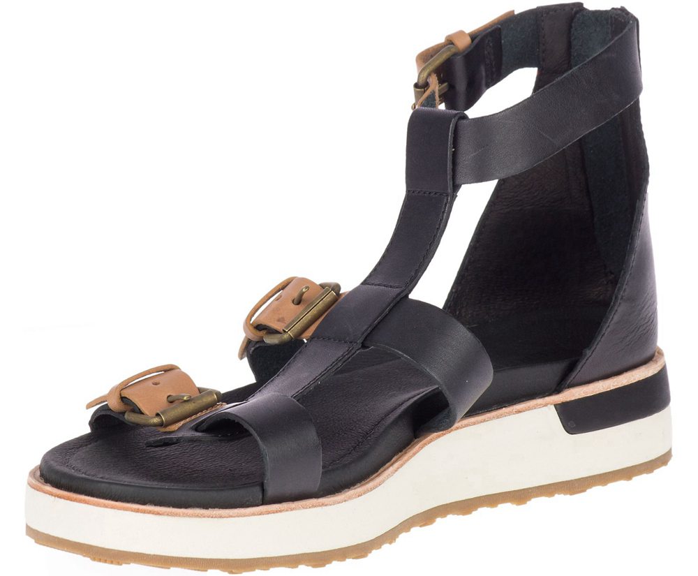 Sandalias Mujer - Merrell Roam Mid Buckle - Negras - UYJV-48512